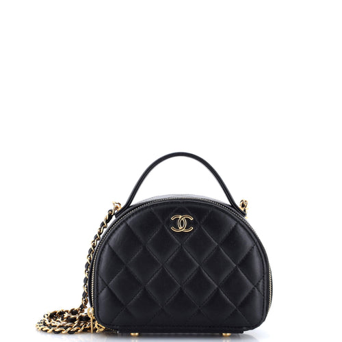 CHANEL Chic Riviera Vanity Case with Chain Quilted Lambskin
