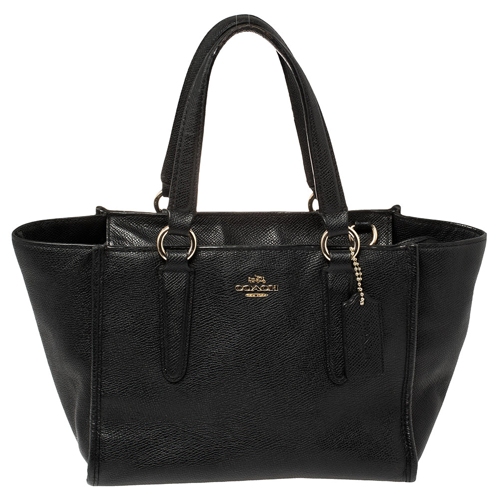 Coach Black Textured Leather Crosby Tote