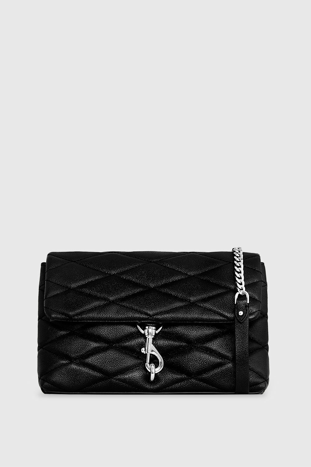 Rebecca Minkoff Edie Flap Shoulder With Diamond Quilt Bag In Black