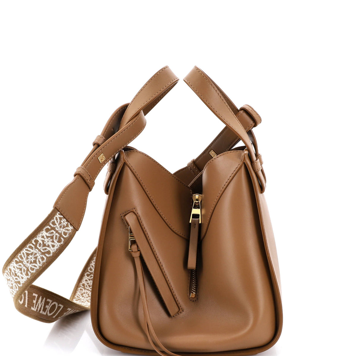 Loewe LOEWE Monochrome Hammock Bag Leather with Logo Jacquard Strap Compact