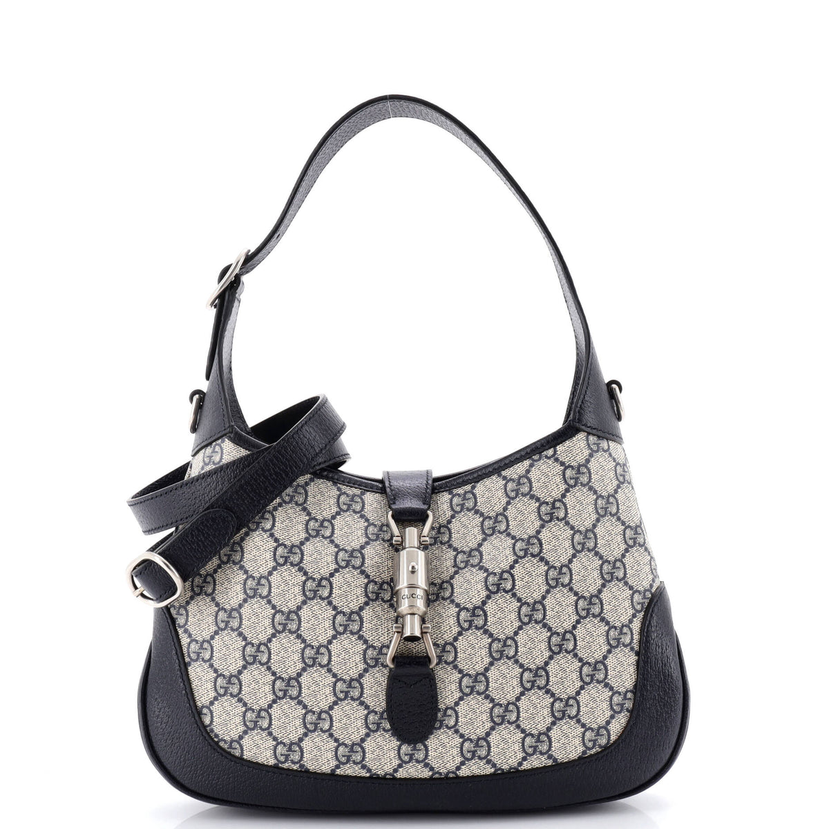 Gucci GUCCI Web Strap Jackie 1961 Hobo GG Coated Canvas with Leather Small
