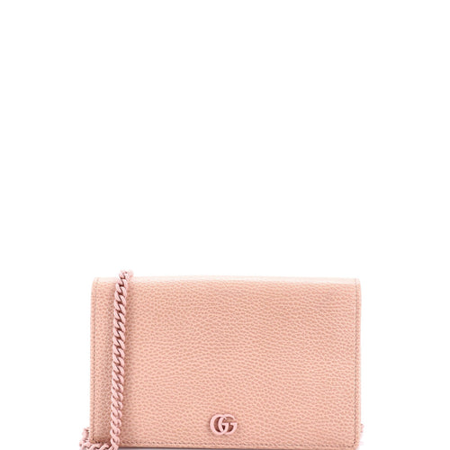 GUCCI Petite GG Marmont Chain Wallet Leather Mini
