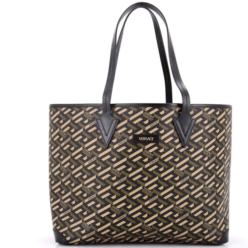 VERSACE Shopping Tote (Outlet) Printed La Greca Signature Coated Canvas Medium