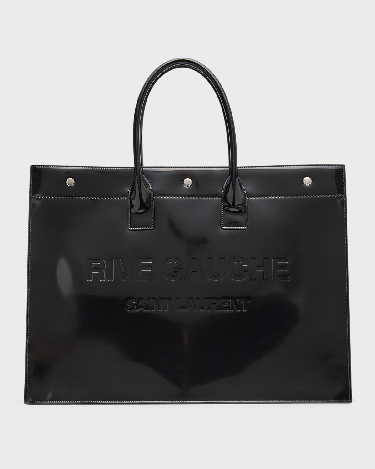 Saint Laurent Men's Rive Gauche Large Patent Leather Tote Bag