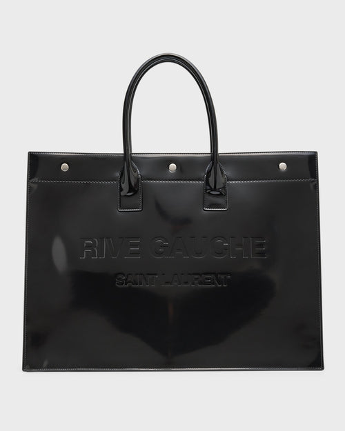 Men's Rive Gauche Large Patent Leather Tote Bag