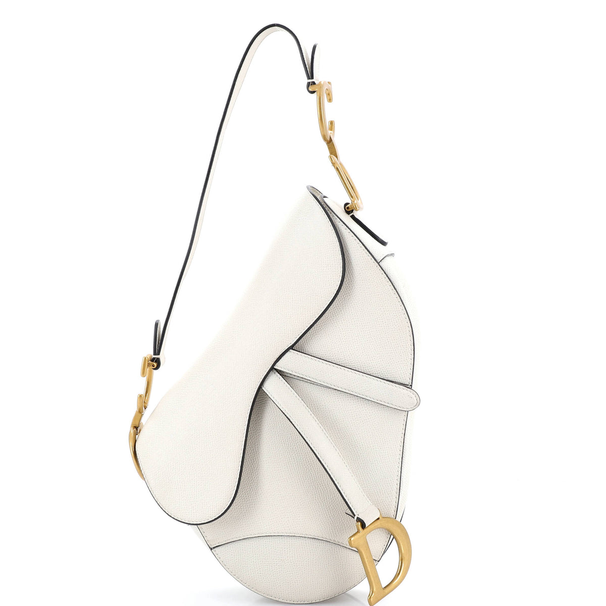 Christian Dior Saddle Handbag Leather Medium