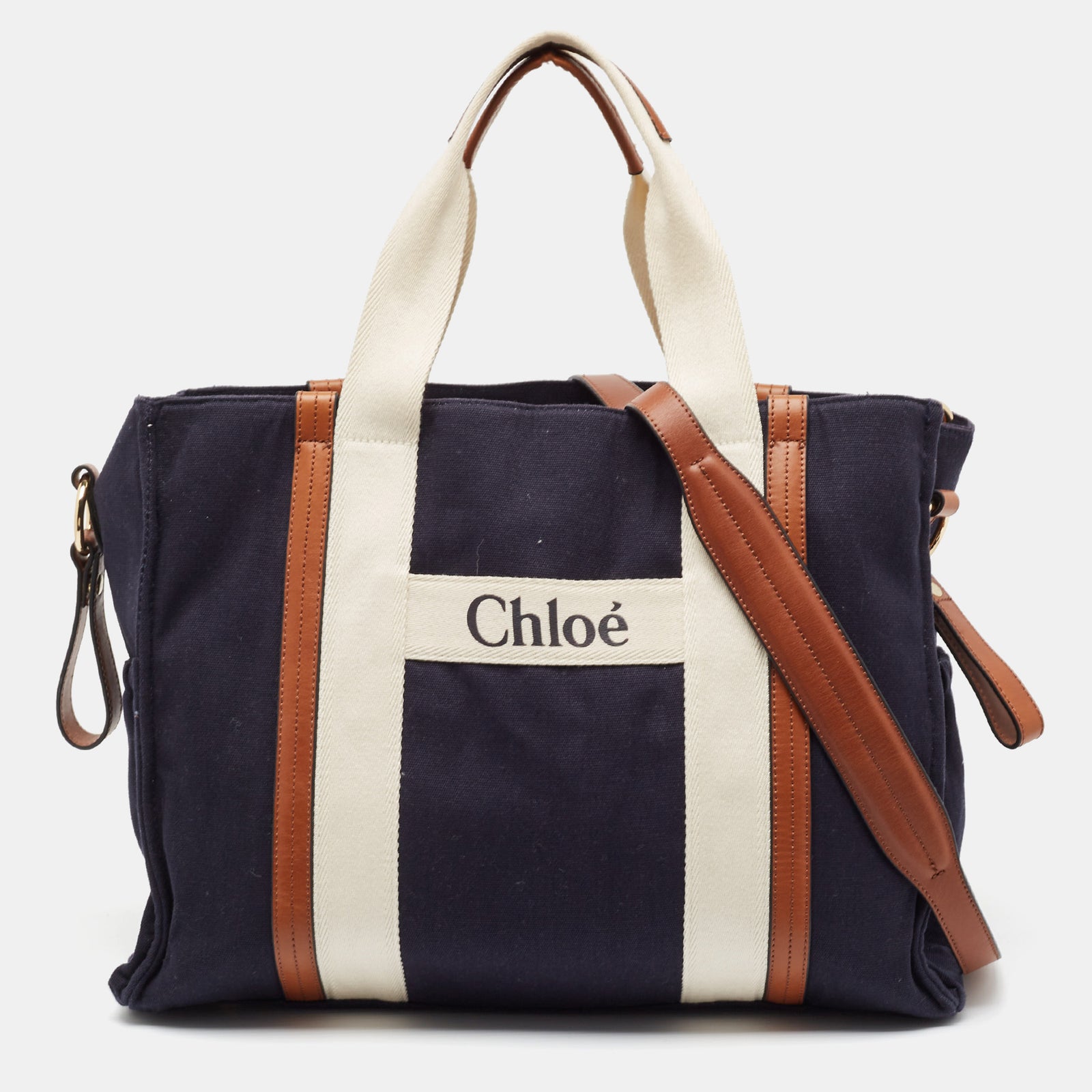 Chloe Wickeltasche aus Canvas in Marineblau