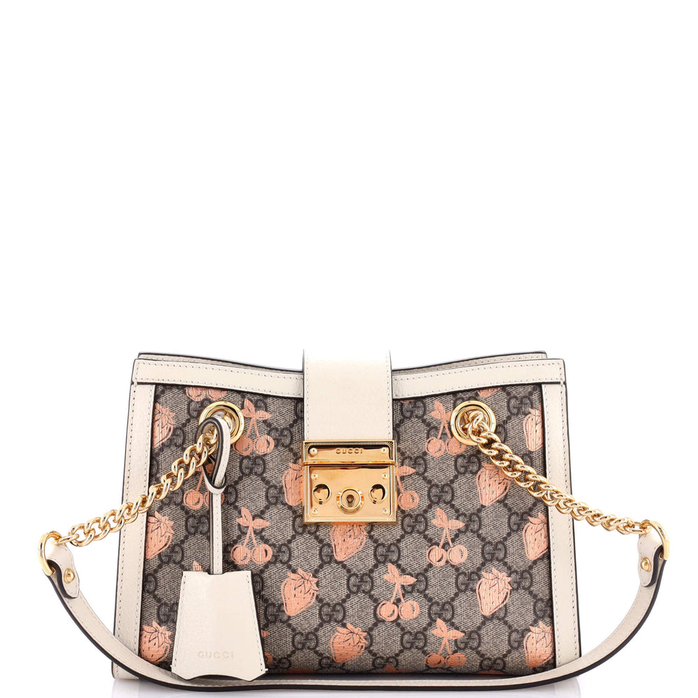 GUCCI Padlock Chain Tote Printed GG Coated Canvas Small