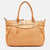 Orange/Tan Geo Print Coated Canvas and Woven Leather Zip Tote