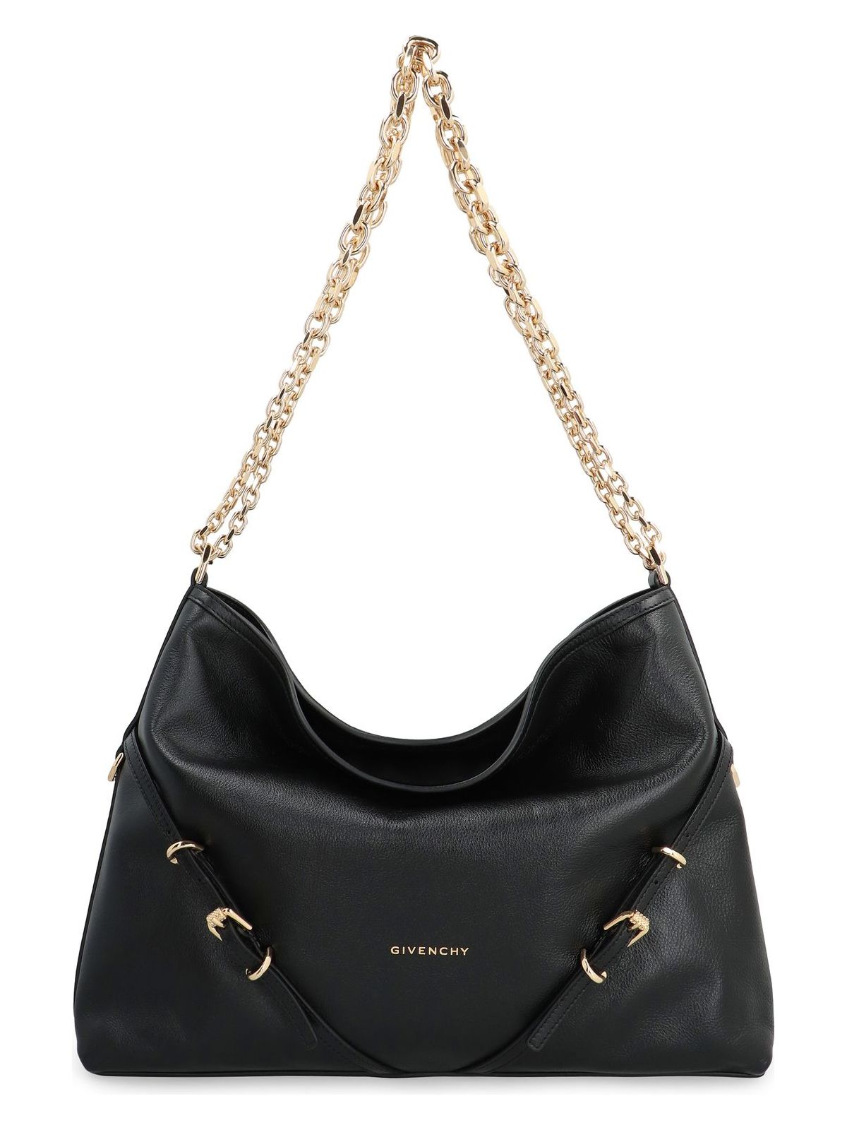 Givenchy Women's Voyou Chain Leather Shoulder Bag in Black | BB50Y4B1KR Color 001