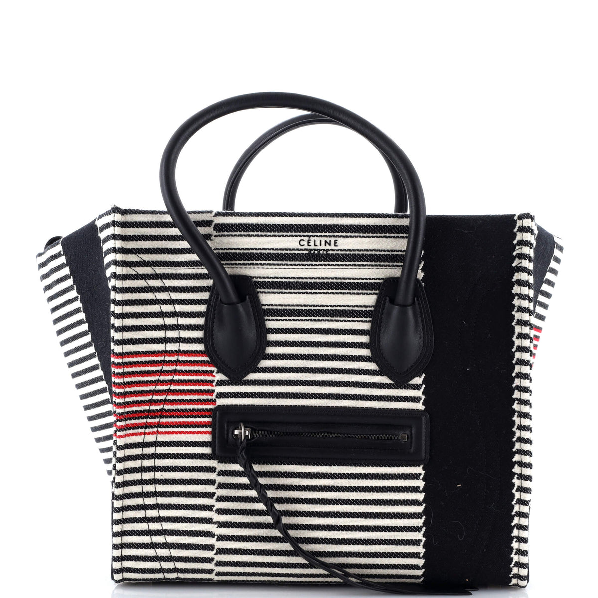 Celine CELINE Phantom Bag Striped Canvas Medium