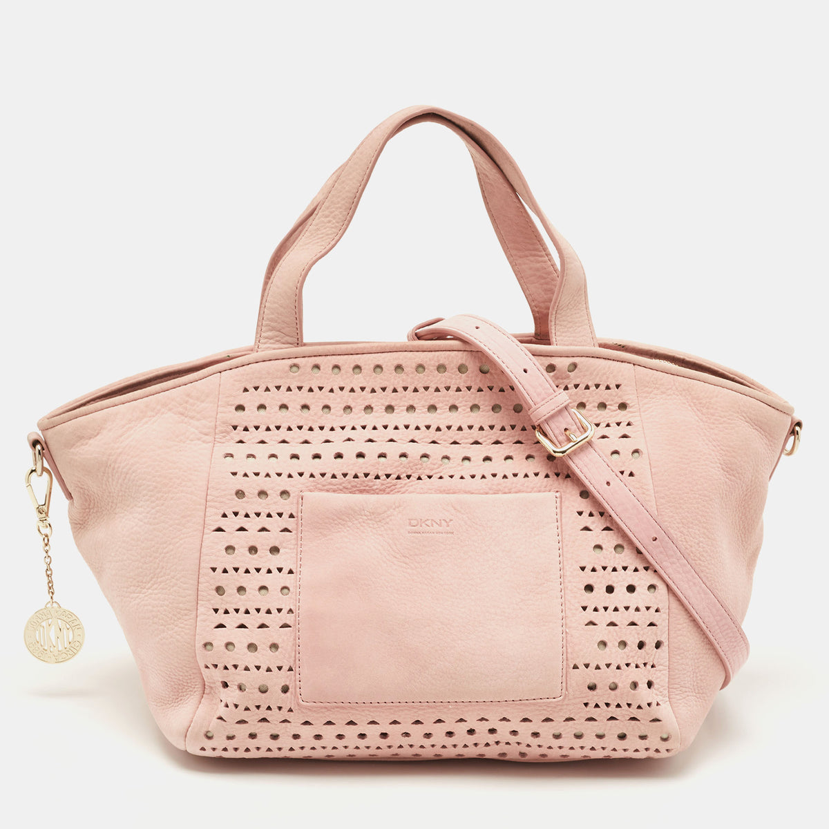 DKNY DKNY Pink Perforated Nubuck Tote