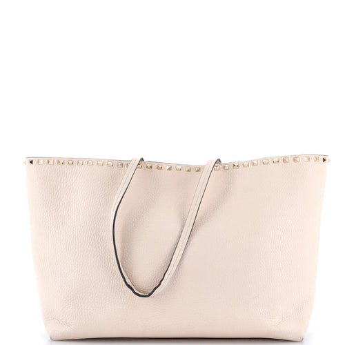 VALENTINO GARAVANI Rockstud Shopper Tote Leather Large