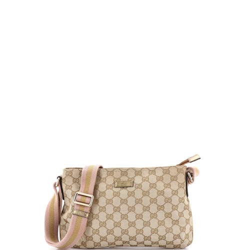 GUCCI Web Strap Messenger Bag GG Canvas Small
