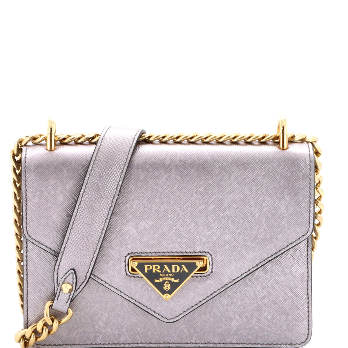 Prada PRADA Envelope Flap Chain Shoulder bag Saffiano Leather Small