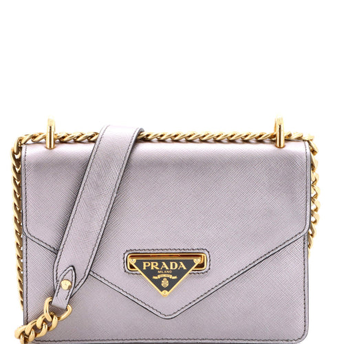 PRADA Envelope Flap Chain Shoulder bag Saffiano Leather Small
