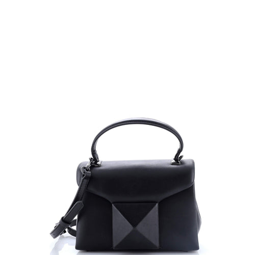 VALENTINO GARAVANI One Stud Top Handle Flap Bag Leather Mini