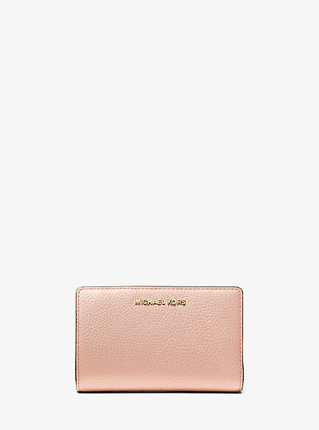 Michael Kors MK Medium Pebbled Leather Wallet - Pink - Michael Kors