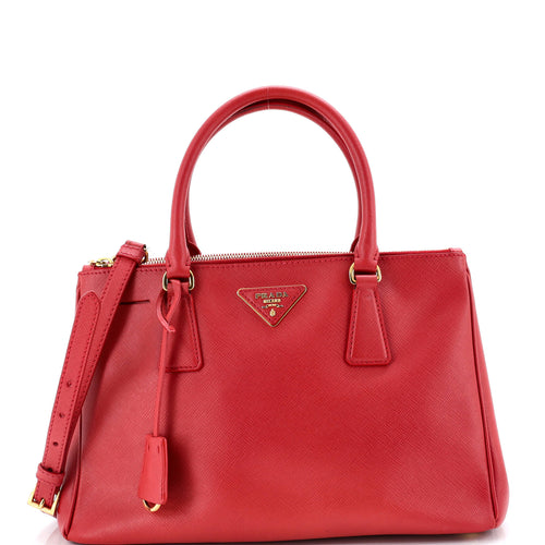 PRADA Double Zip Lux Tote Saffiano Leather Medium