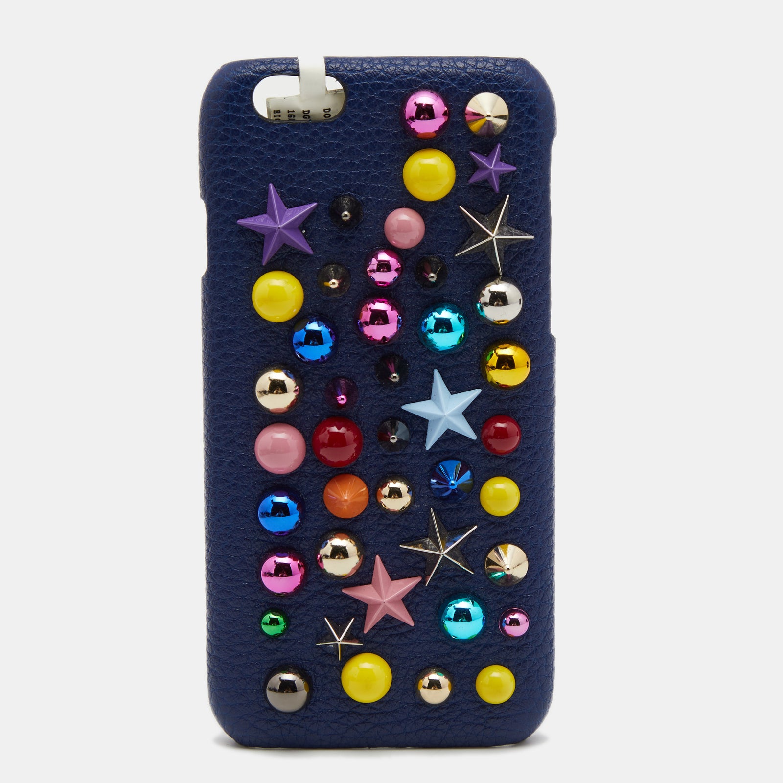 Dolce & Gabbana Blue Leather Embellished iPhone 6 Cover