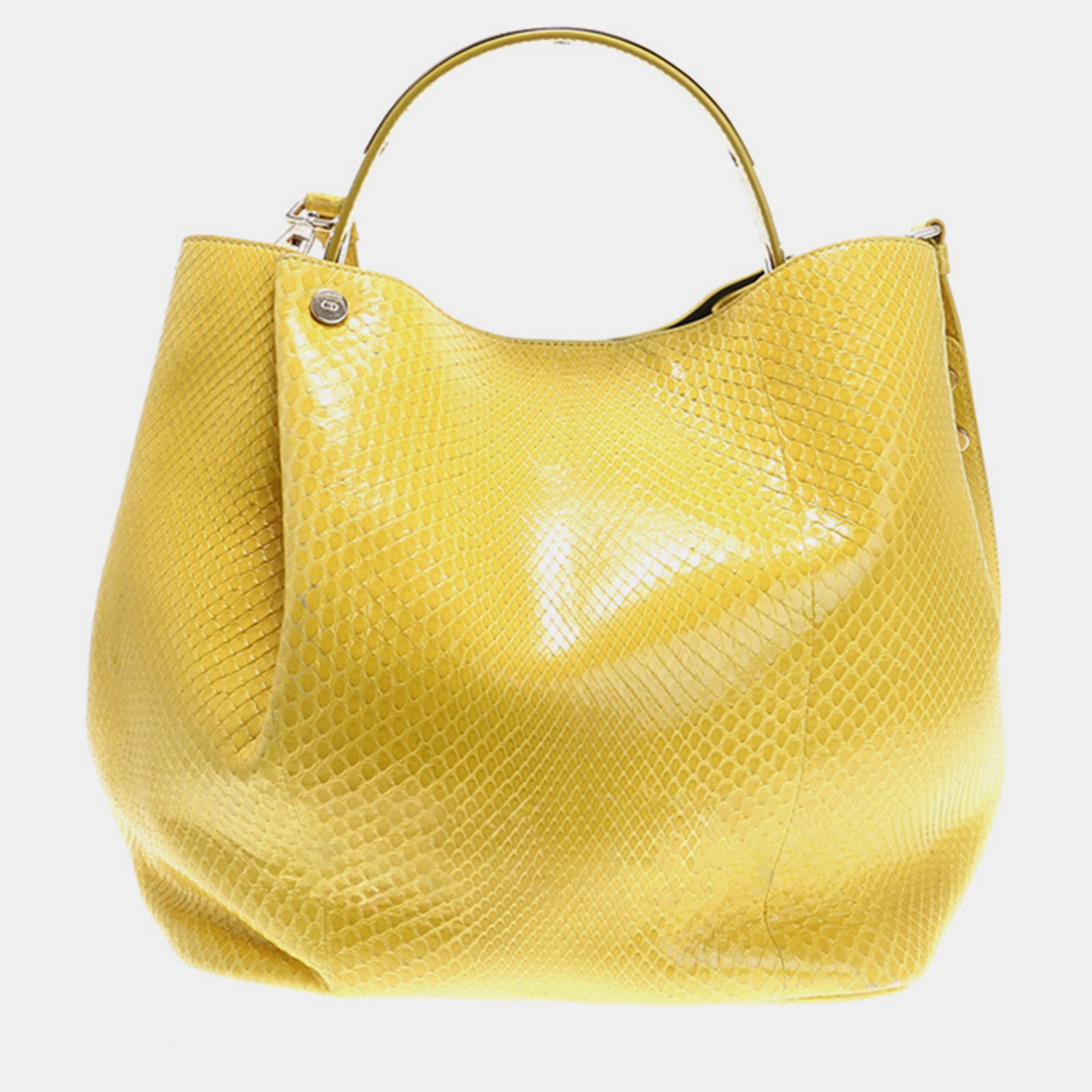 Dior Christian Yellow Python Leather Tote Bag