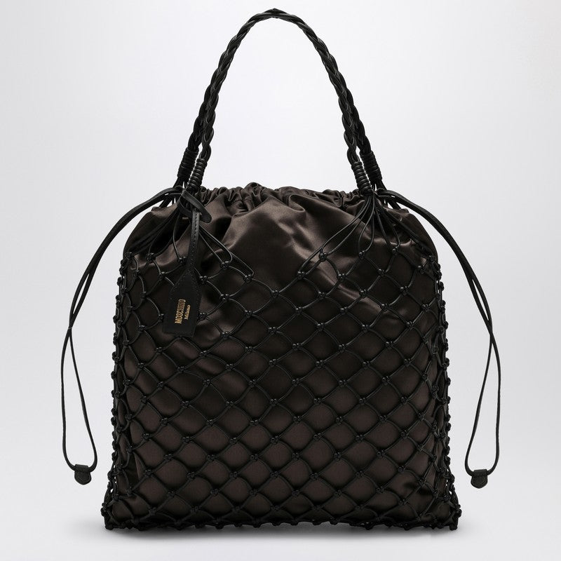 Moschino Large Basket Net Brown Nappa Bag