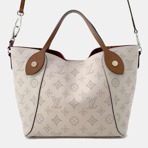 Beige/Brown Monogram Mahina Hina PM Tote Bag