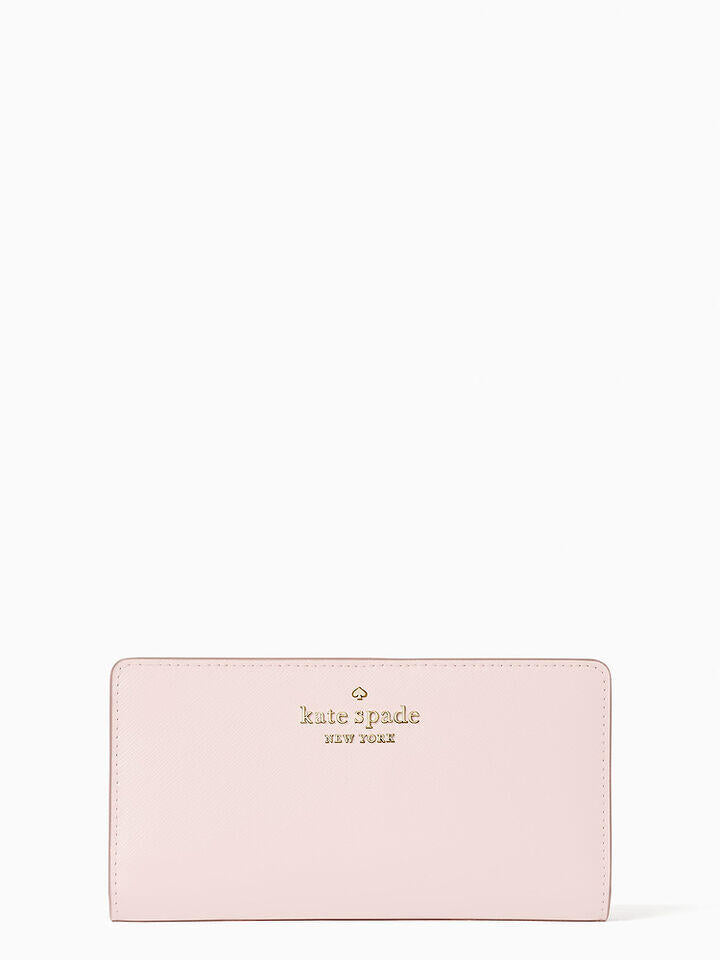 Kate Spade Au Staci Saffiano Leather Large Slim Bifold Wallet