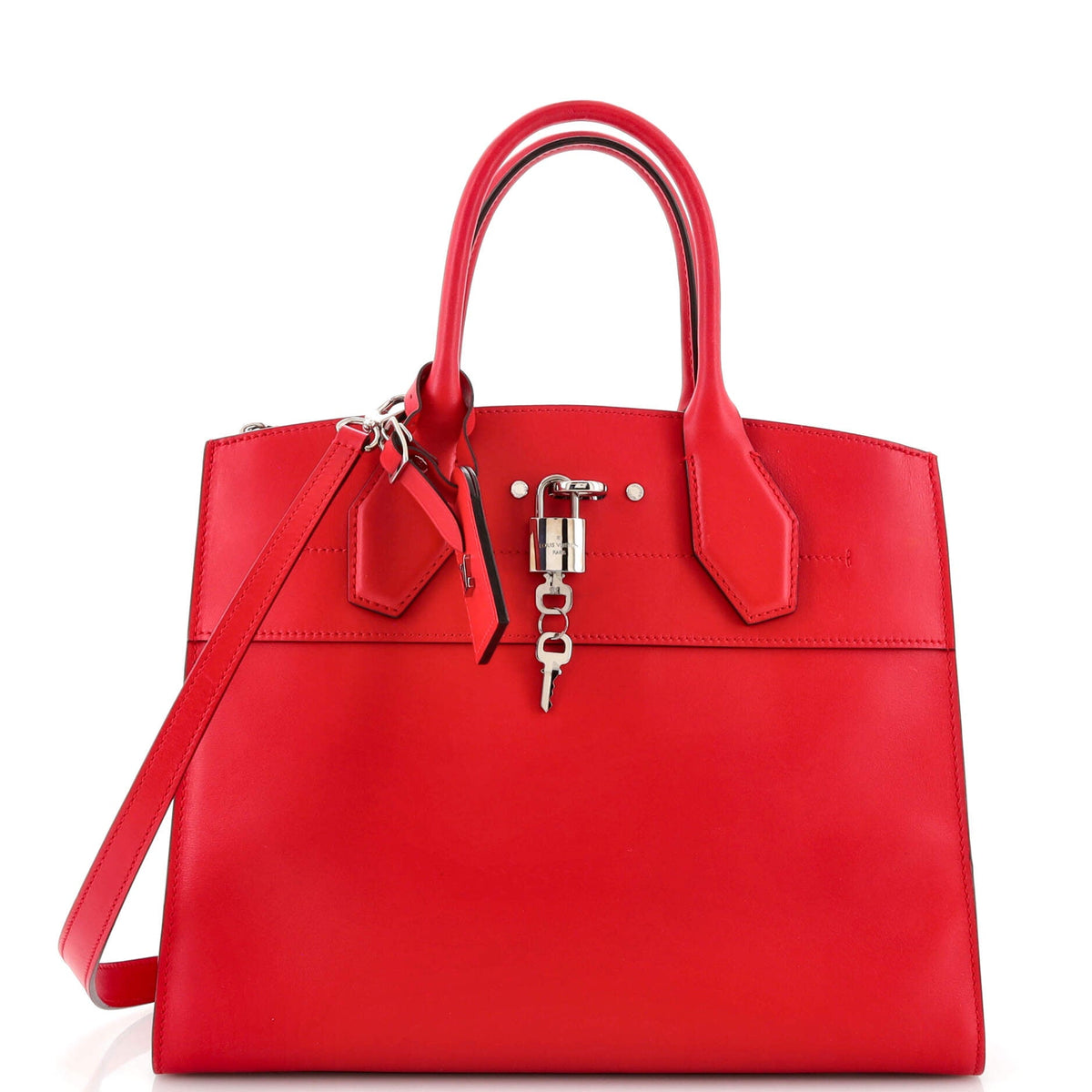 Louis Vuitton City Steamer Handbag Leather MM