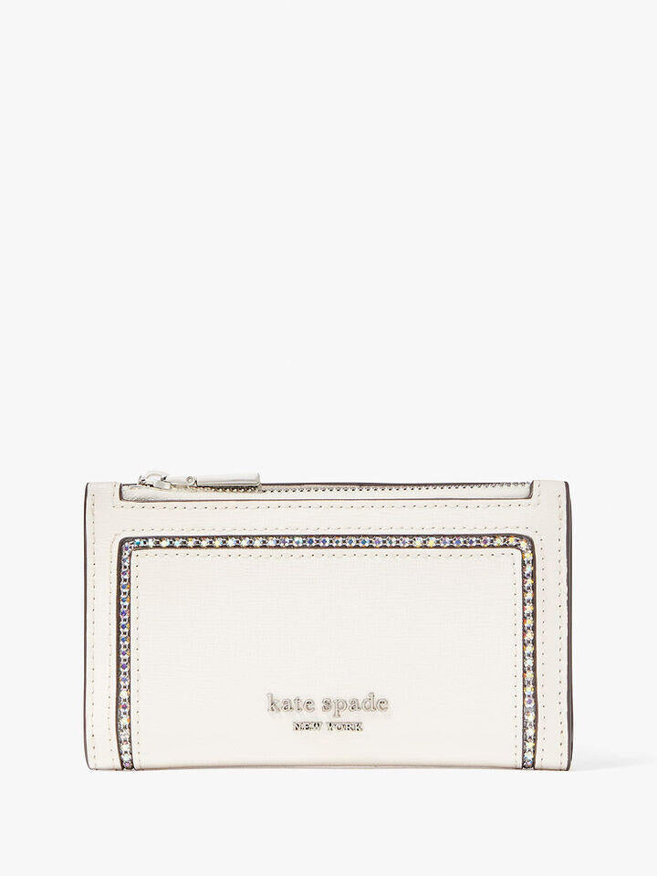 Kate Spade Au Morgan Crystal Inlay Small Slim Bifold Wallet