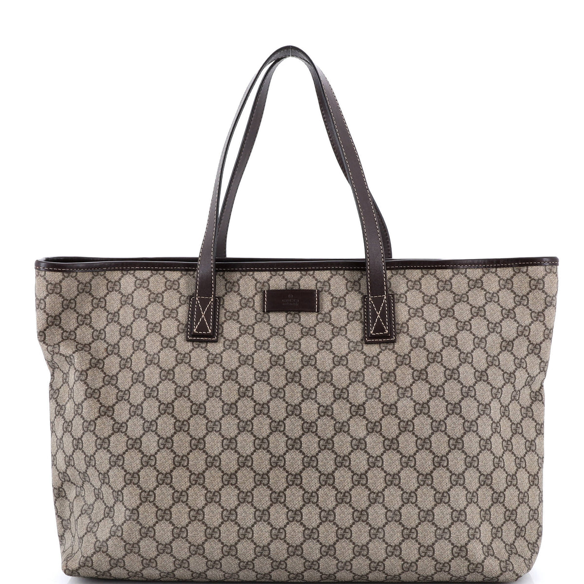 Gucci GUCCI Plus Tote GG Coated Canvas with Leather Large