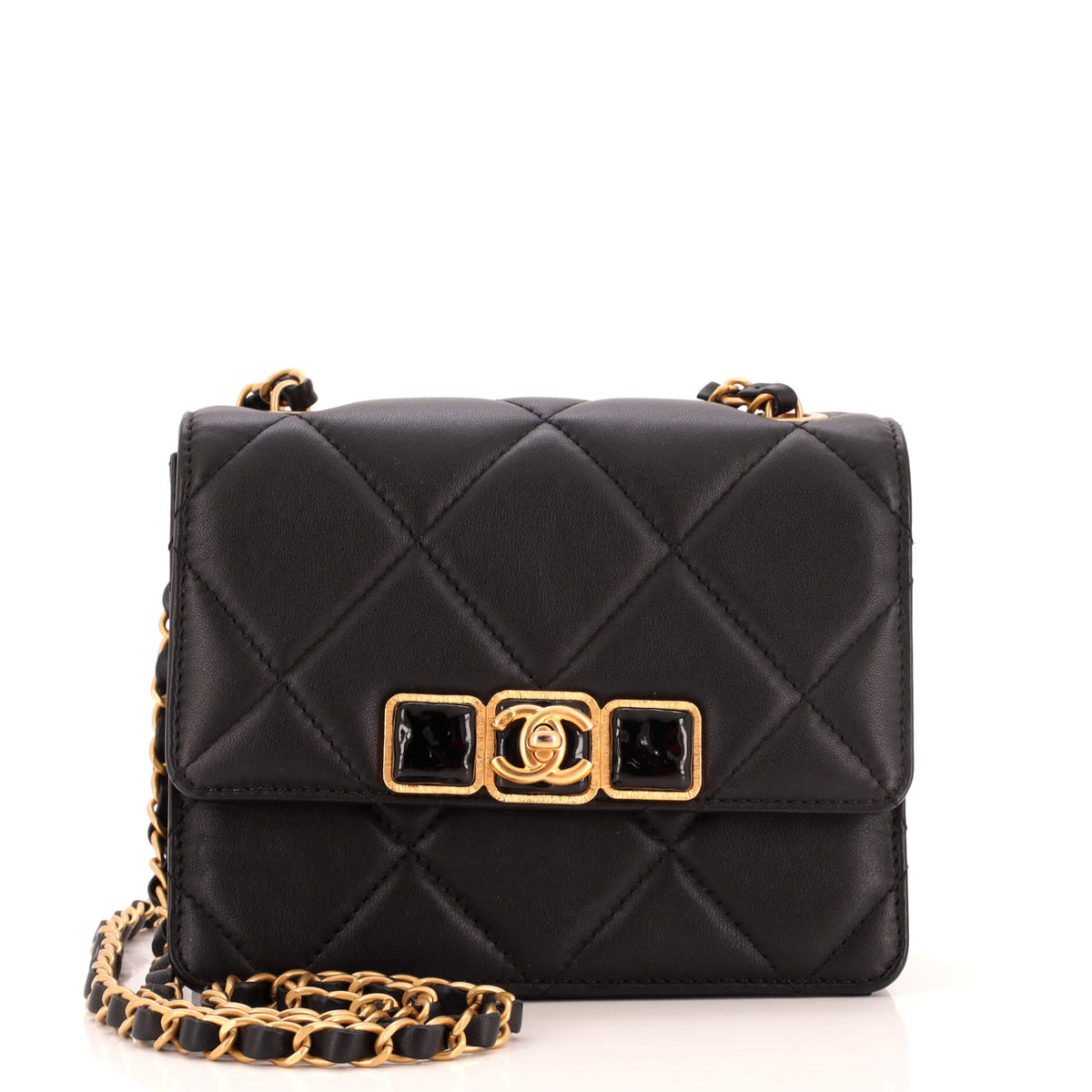 Chanel CHANEL Resin CC Flap Bag Quilted Calfskin Mini