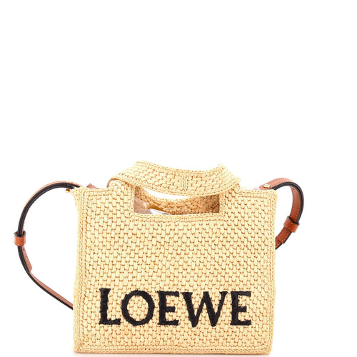 LOEWE Paula's Ibiza Logo Convertible Tote Raffia Mini