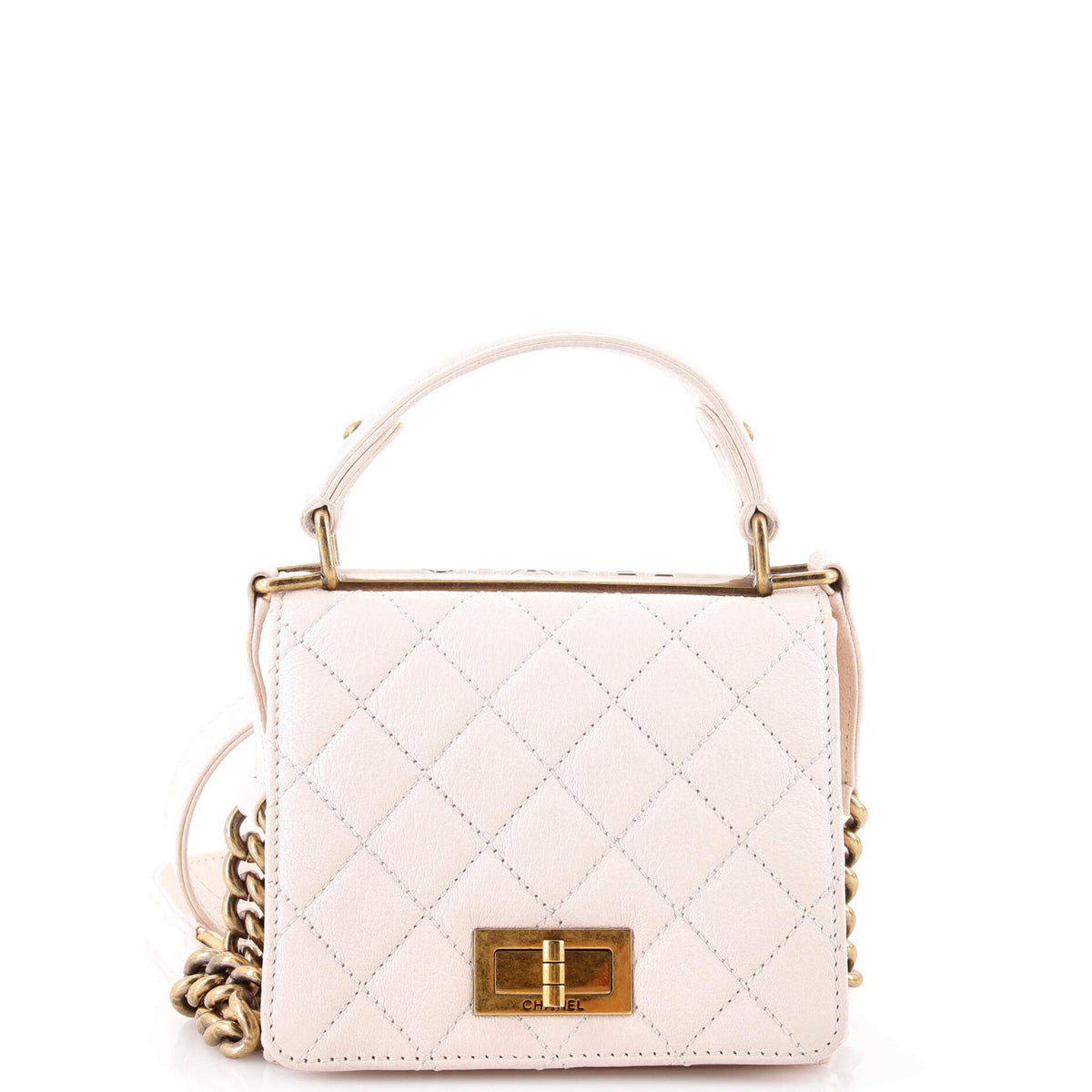 Chanel CHANEL Rita Top Handle Flap Bag Quilted Goatskin Small