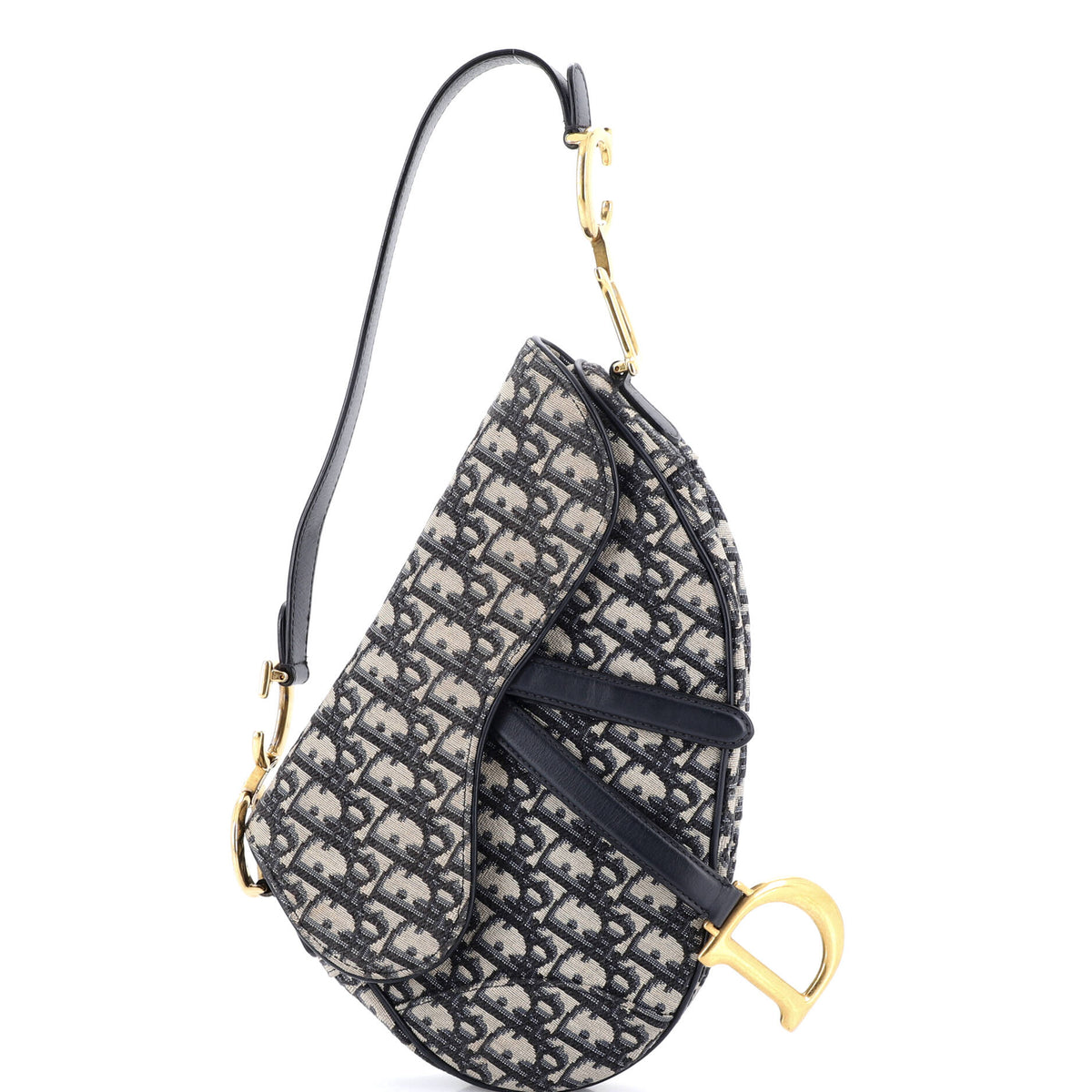 Christian Dior Saddle Handbag Oblique Canvas Medium