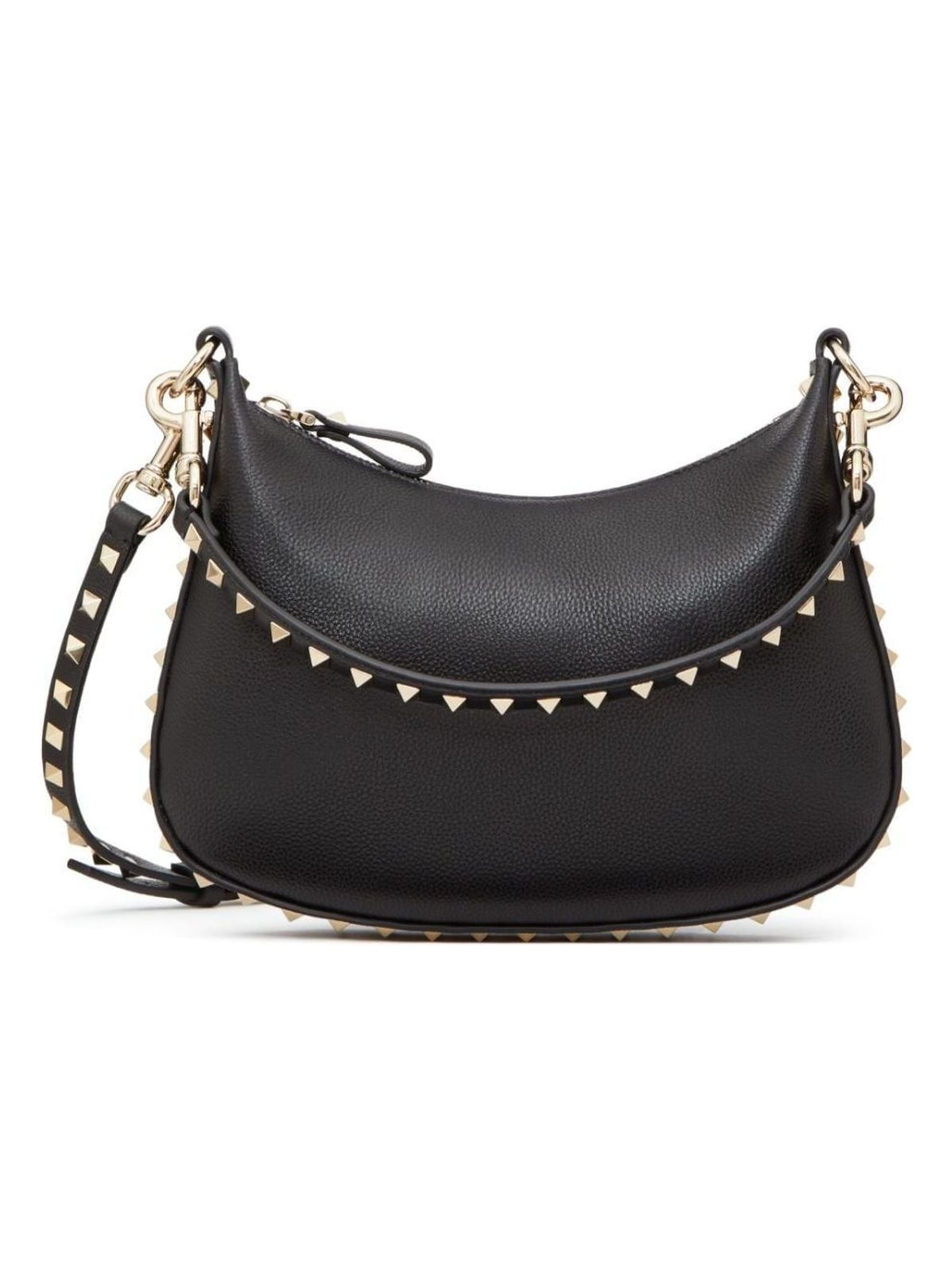 Valentino Garavani Women's Small Rockstud Hobo Bag in Nero | 5W2B0M37VSF