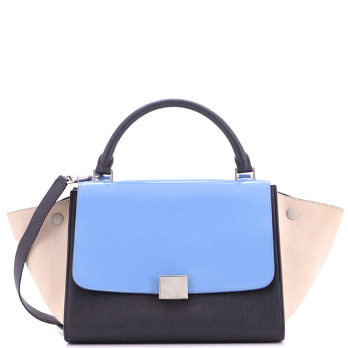 CELINE Trapeze Bag Leather with Patent Small