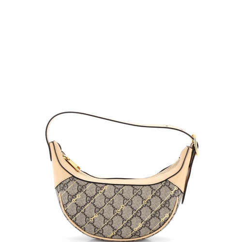 GUCCI Ophidia Half Moon Bag Print GG Coated Canvas Mini