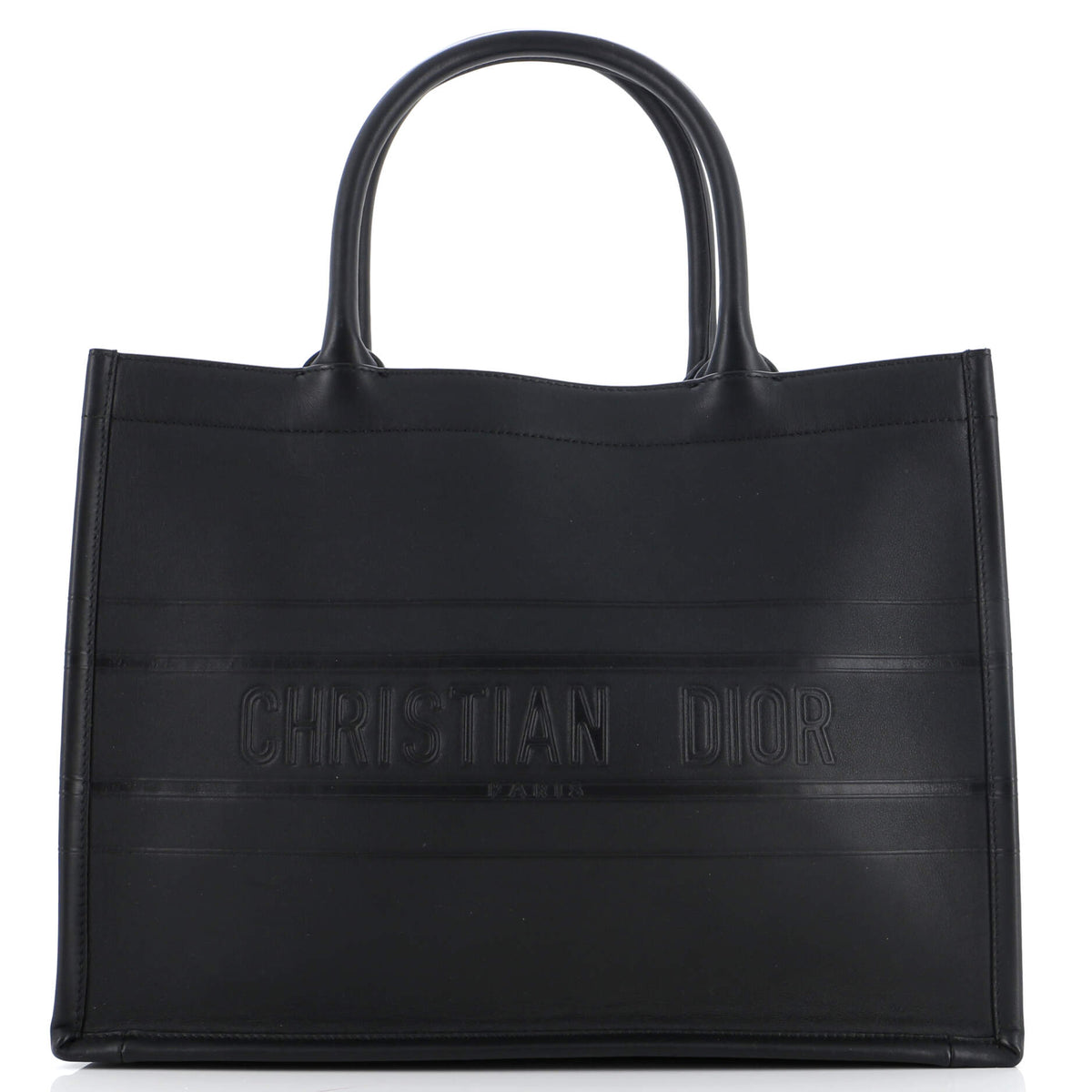 Christian Dior Book Tote Embossed Leather Medium