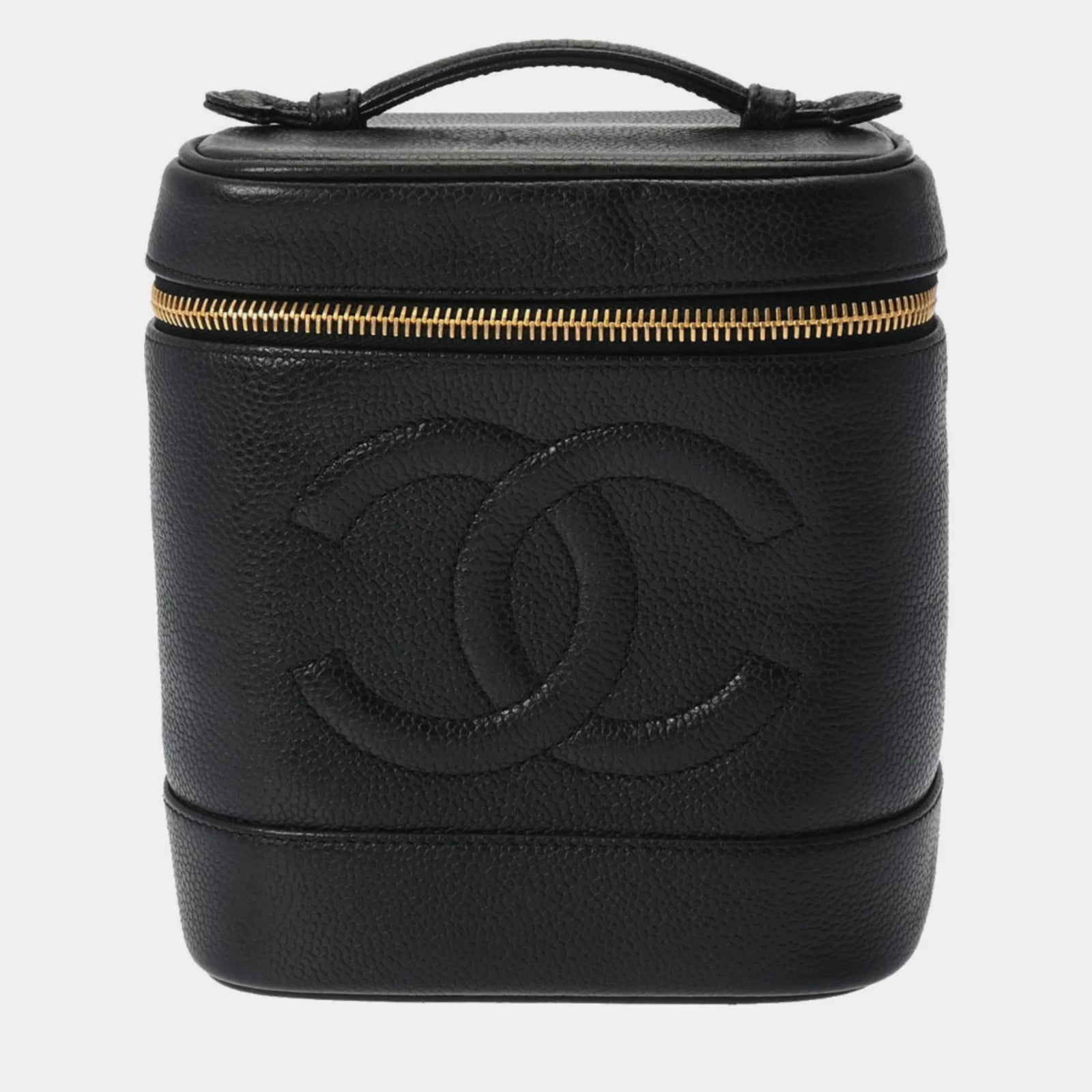 Chanel Black Caviar Timeless Vertical Vanity Case