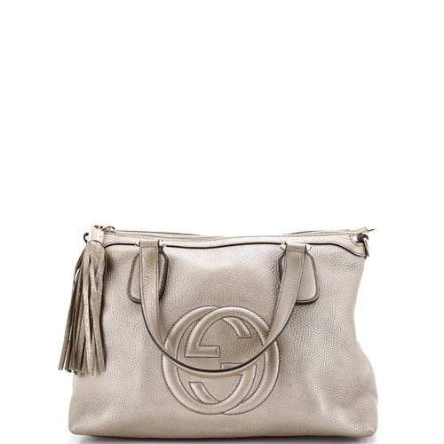 GUCCI Soho Convertible Soft Top Handle Bag Leather