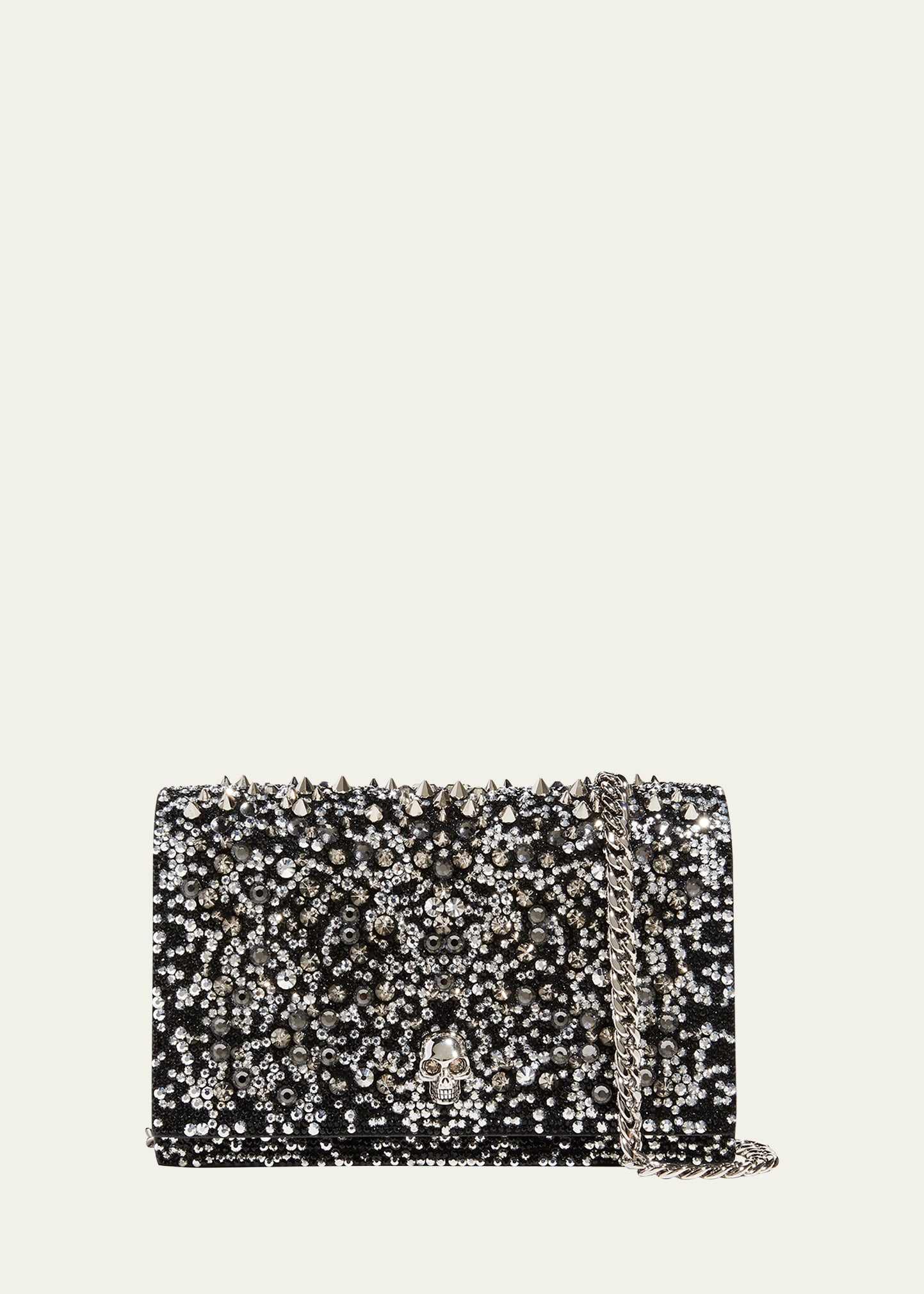 Alexander Mcqueen Skull Mini Crystal Chain Crossbody Bag