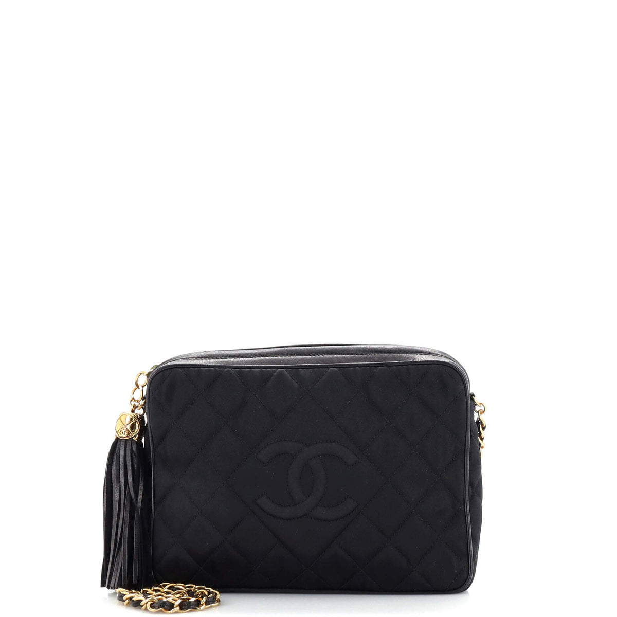Chanel CHANEL Vintage Diamond CC Camera Bag Quilted Satin Medium