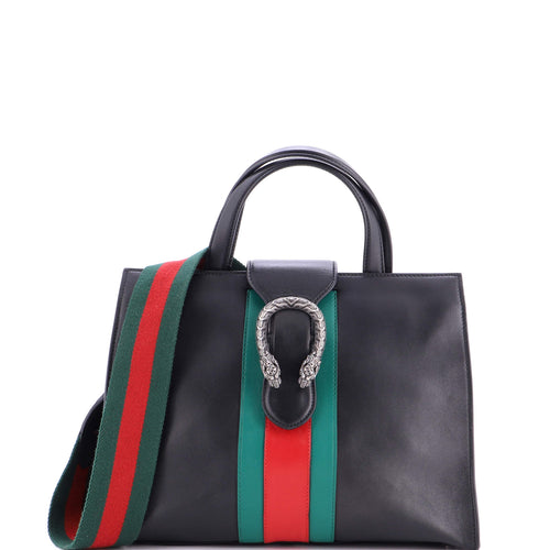 GUCCI Web Dionysus Top Handle Bag Leather Medium