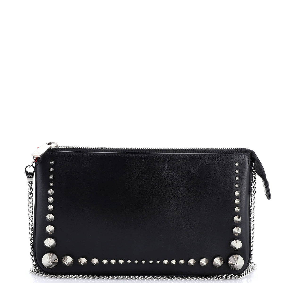 Christian Louboutin Loubila Chain Clutch Spiked Leather