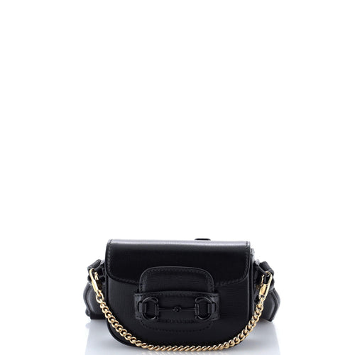 GUCCI Horsebit 1955 Flap Wallet with Strap Leather