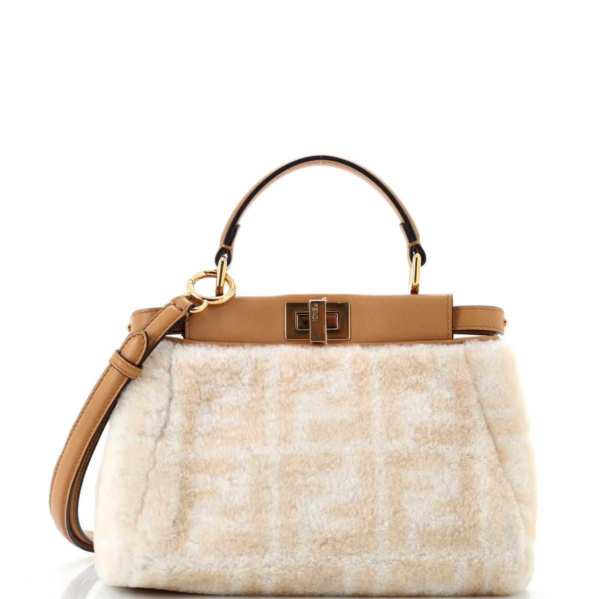 Fendi FENDI Peekaboo Bag Zucca Shearling Mini