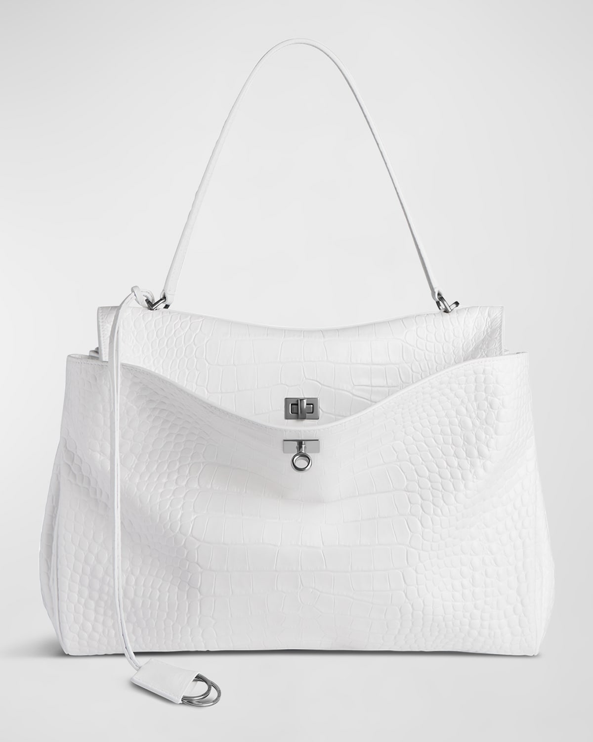 Boss Rodeo Large Croc-Embossed Shoulder Bag