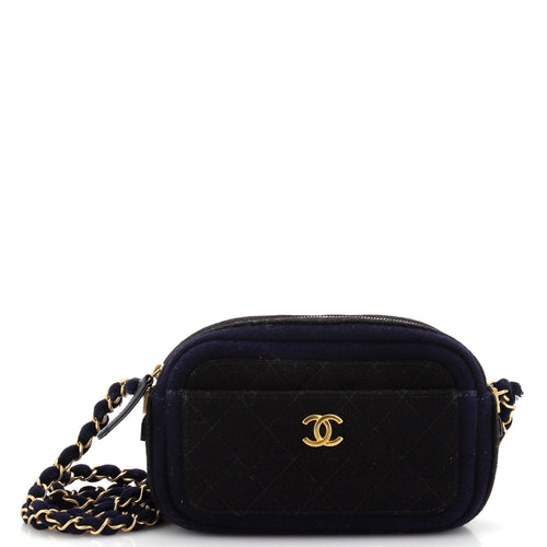 CHANEL Paris-Hamburg Camera Case Quilted Wool Mini