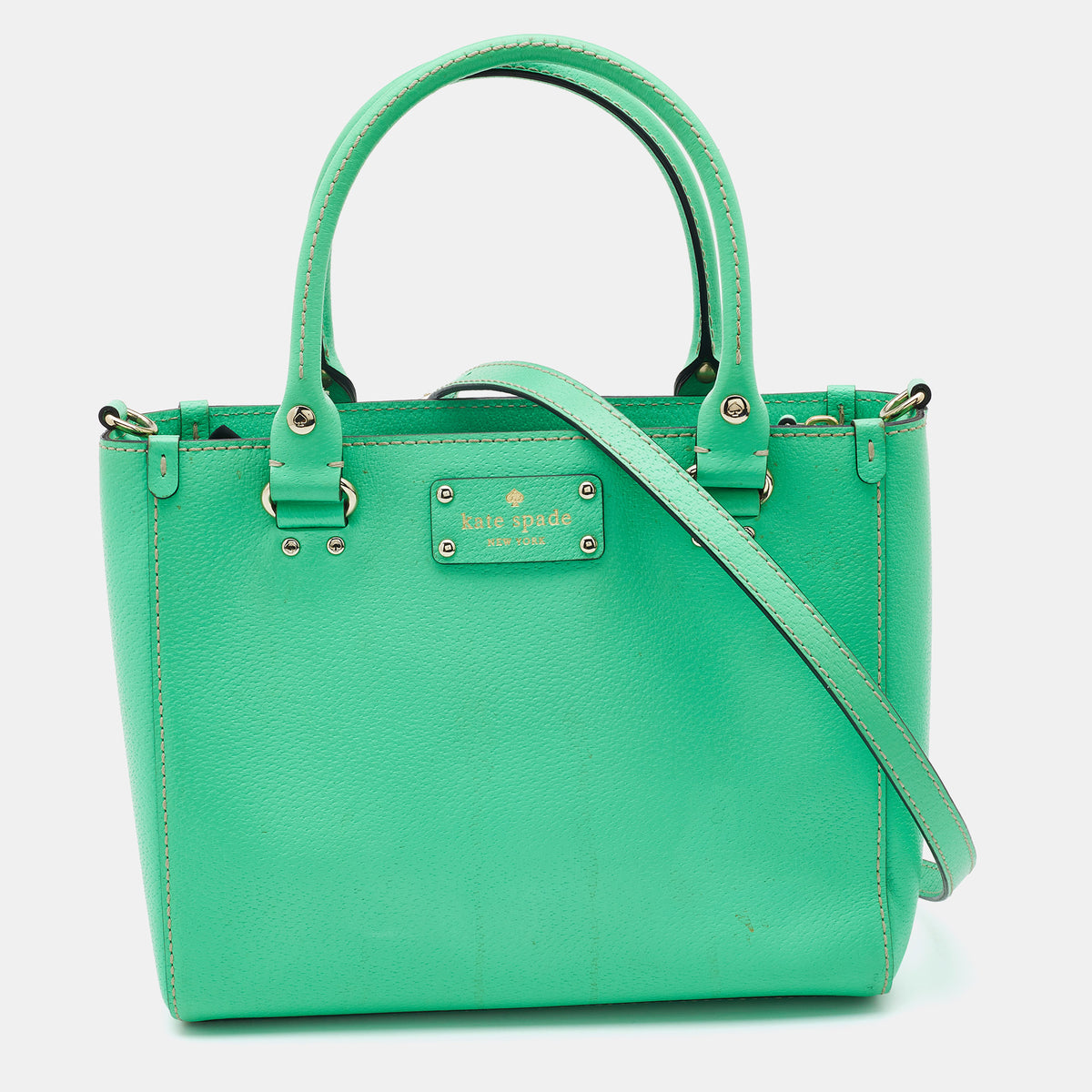 Kate Spade Green Leather Wellesley Quinn Tote